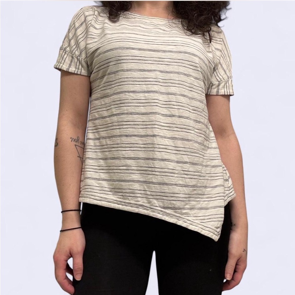 Coldwater Creek Striped Asymmetrical Hem Dolman Top